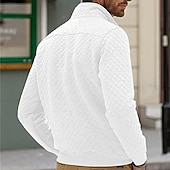 abordables Sudaderas Básicas_-Hombre Sudadera Negro Blanco Verde Oscuro Gris Claro Gris Oscuro Cuello Mao Bloque de color Jacquard Retazos Bolsillo Estriado Deporte Diario Festivos Poliéster Texturizado Ropa de calle Básico Casual