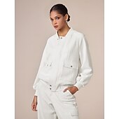 economico Giacche e cappotti firmati-bomber casual con scollo a giro e maniche raglan testurizzate