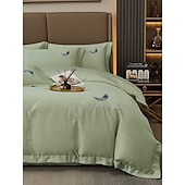 economico Collezione d&#039;elite-Set copripiumino da 4 pezzi, 100% cotone biologico, tessuto morbido e traspirante, include copripiumino e federe per un sonno confortevole.