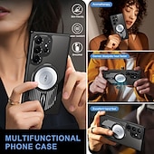 Χαμηλού Κόστους Samsung Θήκη-τηλέφωνο tok Για Samsung Galaxy S24 Ultra S24 FE S23 Ultra S22 Ultra S21 FE S25 Ultra Θήκη μαγνητικής προσρόφησης Με Magsafe με βάση στήριξης Υποστήριξη ασύρματης φόρτισης Ανθεκτική σε πτώσεις TPU PC