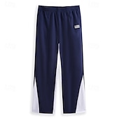 preiswerte Gerade Bein-Herren Jogginghose Fleecehose Hose Gerade geschnittene Sweatpants Ausgestellte Jogginghose Kordelzug Tasche Elastischer Bund Farbblock Komfort Weich Outdoor Täglich Ausgehen Mode Lässig Schwarz
