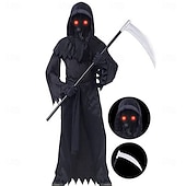 levne Dětské kostýmy-Smrtka Pláštěnka Cosplay kostým Přehoz Dětské Chlapecké Strašidelný kostým Párty předvečer Všech svatých Karneval Plesová maškaráda Jednoduchý karnevalový kostým