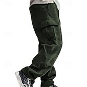 cheap Cargo Pants-Men's Cargo Pants Corduroy Pants Trousers Straight Leg Sweatpants Elastic Waist Drawstring Multi Pocket Plain Wearable Outdoor Daily Camping &amp; Hiking Fashion Classic Black Army Green