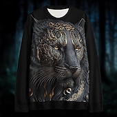 Men's Graphic Animal Dark Sweatshirts Golf Pullover Sweatshirt Long Sleeve Sweatshirt Hooded Vacation Cool Daily Print Vacation Sports Outdoor Going out Printing Winter Spring & Fall 5
