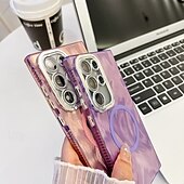 お買い得  サムスン用ケース-電話 ケース 用途 S24 Ultra S24 Plus S24 FE S23 Ultra A55 A35 A25 A15 5G A54 S25ウルトラ バックカバー 磁石バックル ワイヤレス充電をサポート 耐衝撃 レトロ風 仕上げ