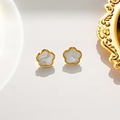 abordables Collier pour femme-parure de bijoux en plaqué or avec fleur et nacre pour femme – collier, bracelet et boucles d&#039;oreilles élégants pour femme