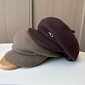 levne Party klobouky-Klobouky Polyester Kbelík 30. léta Se širší krempou Valentýn Ležérní Dovolená Čajový dýchánek Dámský den Elegantní Jednoduchý retro S Čistá Barva Barevně dělené Přílba Pokrývky Hlavy