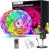 cheap Waterproof Strip Lights-20m 65FT LED RGB Light Strip SMD 5050 Waterproof IP65 Flexible with IR 44 Key Controller for TV Bedroom Party Home Decration 360LEDs 10mm 2x32.8FT