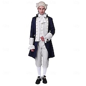 preiswerte Outfits-Retro Vintage Rokoko Viktorianisch Hose Hemd Trenchcoat Gentleman Kostüm Herren königlich Halloween Karneval Maskerade Leistung Party Karneval von Venedig Erwachsene Mantel Weste Hemd Ganzjahres
