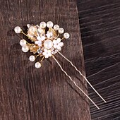 preiswerte Blumenmädchenkopfbedeckung-Kopfschmuck Strass Aleación Hochzeit Cocktail Elegant Vintage Einfach Mit Kunstperlen Blumig Kopfschmuck Kopfbedeckung