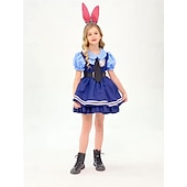baratos Fantasias para meninas-Judy Hopps Vestidos Traje Cosplay Fantasias Cosplay filme for Para Meninas Crianças Baile de Máscaras Festa / Noite