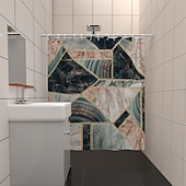 baratos Cortinas de Banho-Cortina de Chuveiro com Ganchos 180cm*180cm(70&quot;*70&quot;) Poliéster Lavável à Prova d&#039;Água com Padrão para Decoração de Banheira de Banheiro Mármore Abstrato