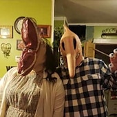 cheap Masks-Beetlejuice Barbara Adam Maitland Mask Full Head Adults&#039; Scary Costume Performance Halloween Carnival Easy Carnival Costume