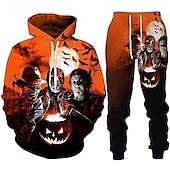 levne teplákové soupravy-předvečer Všech svatých Michael Myers Kalhoty Úbory Kapuce Tisk Grafika Pro Pro páry Pánské Dámské Dospělé předvečer Všech svatých Karneval Plesová maškaráda 3D tisk Běžné / Denní