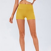 cheap Yoga Leggings &amp; Tights-Women&#039;s Gym Shorts Yoga Shorts Workout Shorts with Phone Pocket High Waist Yoga Gym Workout Pilates Shorts Black White Yellow Sports Activewear Stretchy Slim