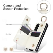 Недорогие Чехлы для Samsung-Чехол для Z Fold 6 Z Fold 5 Z Fold 4 Z Fold 3 с подставкой молнией и кармашком для карт ретро TPU PU кожа