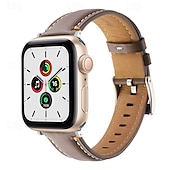 olcso Apple óraszíjak-Bőr zenekar Kompatibilis valamivel Apple Watch óraszíj 38mm 40mm 41mm 42mm 44mm 45mm 49mm Fém kapocs Luxus Állítható Valódi bőr Csere óraszíj mert iwatch Ultra 2 Series 9 8 7 SE 6 5 4 3 2 1