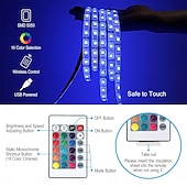 tanie Lampki na taśmie USB-Oświetlenie LED telewizora nadaje się do telewizorów o przekątnej od 21 do 95 stóp. Podświetlenie LED nadaje się do oświetlenia kina domowego, dekoracji wnętrz, gier, pokoju, elastycznej konstrukcji i oświetlenia zasilanego przez USB.