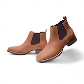 baratos Botas do Chelsea-botas chelsea masculinas de couro marrom e preto – botas clássicas de cano curto com painéis laterais elásticos para uso casual e formal