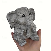 cheap Garden Sculptures&amp;Statues-Elephant Figurine Ornament - Resin Animal Garden Statue for Outdoor, Patio, Home Decor - Versatile Hanging Attachment for All Season Celebrations Including Christmas, Halloween, Easter