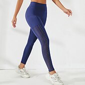 cheap Yoga Leggings &amp; Tights-Women&#039;s Yoga Pants Yoga Leggings Mesh Pocket High Waist Yoga Gym Workout Pilates Tights Black Burgundy Dark Navy Fall Sports Activewear Stretchy Slim