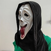 levne Příslušenství-Výkřik MOMO Pár Maska Halloween skupinové rodinné kostýmy Dospělí Pánské Dámské Strašidelný kostým Párty předvečer Všech svatých Karneval Mardi Gras Jednoduchý karnevalový kostým