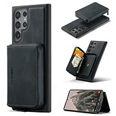 お買い得  サムスン用ケース-電話 ケース 用途 サムスンのギャラクシー S24 Ultra Plus S24 FE S23 S22 S21 S20 Ultra Plus FE A55 A35 A25 A15 5G A54 A34 A14 A73 A53 A33 A23 A13 A72 A52 A32 A22 A12 S25ウルトラ バックカバー スタンド付き 取り外し可 磁石バックル レトロ風 TPU PC PUレザー