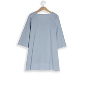 abordables Ensembles-Ensembles en coton et lin pour femmes, ensembles deux pièces, couleur unie, mode, col rond, rue, quotidien, 2 pièces, blanc, bleu, kaki, gris, printemps et automne