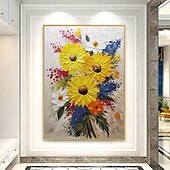 cheap Landscape Paintings-Handmade Oil PaintingCanvasWall Art DecorationAbstract Knife PaintingFlowers Warm ColorsFor Home Decor Rolled Frameless Unstressed Painting