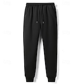 preiswerte Sweatpants-Herren Sherpa Fleecehosen Jogginghose Trainingshose Jogginghose Jogger Winterhose Tasche Kordelzug Elastische Taille Glatt Warm Weich Casual Täglich Modisch Strassenmode Schwarz / Weiß Schwarz