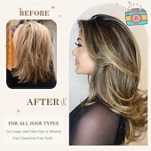 baratos Perucas Sintéticas sem Touca-perucas longas em camadas para mulheres peruca de cabelo cortado em camadas para meninas penteados longos com camadas peruca de substituição de cabelo sintético de fibra macia e resistente ao calor