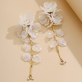 cheap Earrings-Women&#039;s Stud Earrings Classic Flower Precious Statement Boho Sweet Earrings Jewelry White / Red / Orange For Wedding Party Prom 1 Pair