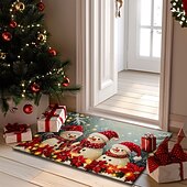 billige juletepper og matter-julepynt dørmatte snømann kjøkkenmatte gulvmatte sklisikre teppe oljetett teppe innendørs utendørs matte soveromsdekor baderomsmatte inngangsteppe