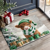 billiga julmattor och julmattor-juldekoration dörrmatta xmas highland cattle köksmatta golvmatta halkfri matta oljesäker matta inomhus utomhusmatta sovrumsinredning badrumsmatta entrématta