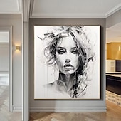 preiswerte Gemälde mit Menschen-handgemachte abstrakte Spachtel Gesichtsmalerei Wandkunst handgemachte strukturierte Gesicht von Mädchen Malerei handgemalte figurative Ölgemälde Wandkunst Gesicht Ölgemälde Wand dekorative Malerei