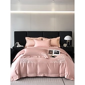economico Collezione d&#039;elite-Set copripiumino da 4 pezzi, 100% cotone biologico, tessuto morbido e traspirante, include copripiumino e federe per un sonno confortevole.