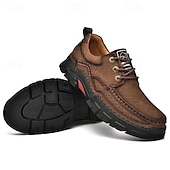 economico Scarpe da uomo-scarpe da uomo robuste e comode, in pelle scamosciata, con design traspirante e suola resistente, perfette per escursioni e abbigliamento casual
