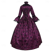 cheap Dresses-Rococo 18th Century Cocktail Dress Dress Cosplay Costume Lady Geometric Ball Gown Fancy Dress Women&#039;s Royal Halloween Carnival Masquerade Party / Evening Prom Carnival of Venice Adults&#039; Dress All