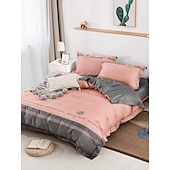 economico Collezione d&#039;elite-Set copripiumino da 4 pezzi, 100% cotone biologico, tessuto morbido e traspirante, include copripiumino e federe per un sonno confortevole.