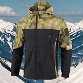 abordables Softshell, polares y chaquetas de montaña-Hombre Chaqueta Softshell Chaqueta para senderismo Al aire libre Bloque de color Resistente al Viento Resistente al Agua Chaqueta cortavientos Viaje Negro Camuflaje Verde