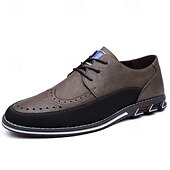 baratos Semi-formal-sapatos oxford masculinos de couro sintético bicolor – design com cadarço e detalhes brogue, elegantes e confortáveis para ocasiões casuais e formais