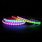 رخيصةأون إضاءات نيون LED-شريط إضاءة نيون RGB مقاوم للماء بطول 2-5 أمتار مع إضاءة بكسل قوس قزح قابلة للعنونة ومزود بشبكة واي فاي &amp;التحكم في التطبيق ومزامنة الموسيقى لعلامة LED DIY &amp;ديكورات حائط dc12v ws2811