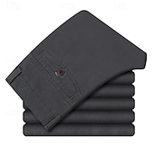 economico Sottile-Per uomo pantaloni della tuta Pantaloni Chino Bottoni Tasche Gamba dritta Liscio Comfort Formale Feste Ufficio Di tendenza Classico Nero Verde scuro Media elasticità