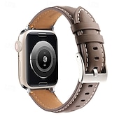 olcso Apple óraszíjak-Bőr zenekar Kompatibilis valamivel Apple Watch óraszíj 38mm 40mm 41mm 42mm 44mm 45mm 49mm Fém kapocs Luxus Állítható Valódi bőr Csere óraszíj mert iwatch Ultra 2 Series 9 8 7 SE 6 5 4 3 2 1