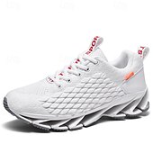preiswerte Sneaker für Herren-Herren Turnschuhe Flyknit Schuhe Fliegendes Weben Komfortabel Rutschfest Schnürsenkel Dunkelrot Schwarz Weiß