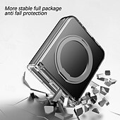cheap Samsung Cases-Phone Case For Samsung Galaxy Z Flip 6 Z Flip 5 Z Flip 4 Z Flip 3 Back Cover with Stand Holder Magnetic Support Wireless Charging Retro TPU PC