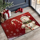 billige juletepper og matter-julepynt dørmatte snømann kjøkkenmatte gulvmatte sklisikre teppe oljetett teppe innendørs utendørs matte soveromsdekor baderomsmatte inngangsteppe