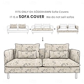 baratos Cobertura de Sofa-Capas de Sofá 100% Algodão Floral Com Estofamento 3 Lugares Com Braços