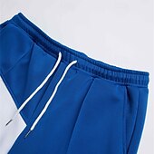 cheap Sweatpants-Men&#039;s Sweatpants Joggers Trousers Straight Leg Sweatpants Pleated Pants Patchwork Drawstring Elastic Waist Color Block Comfort Breathable Casual Daily Holiday Sports Fashion Black Blue