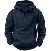 voordelige basic hoodies voor heren-Voor heren Sweatshirt met kwartrits Raglan-hoodie Tactische capuchon Zwart Leger Groen Marineblauw Donkergrijs Capuchon Halve rits Kleurenblok Lapwerk Zak Kwart ritssluiting Werk Sport &amp; Outdoor